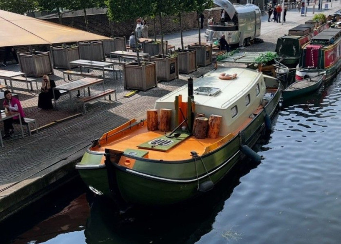 Gorgeous Riveted Dutch Barge For Filming