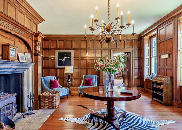 6. Hall, Fireplace, Wooden Floor