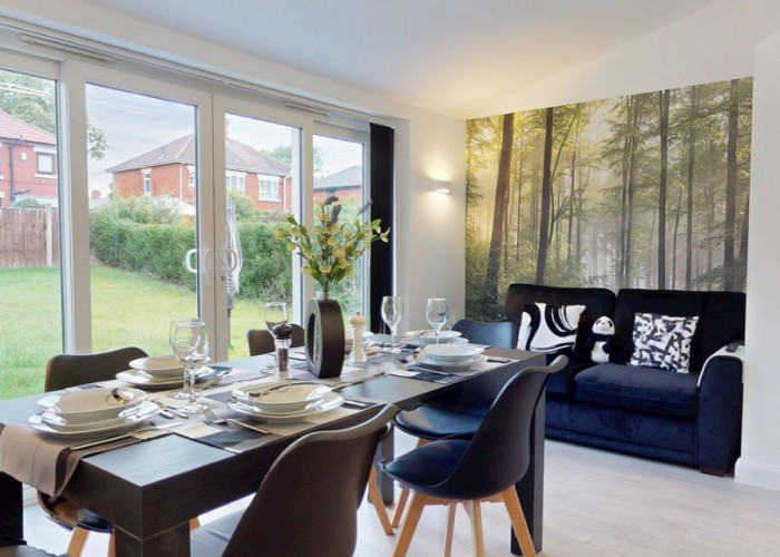 12. Diningroom, Pattern Wallpaper, Open-plan