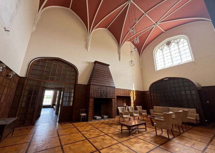 17. Reception, Hall, Fireplace, Styled Ceiling, Wooden Floor