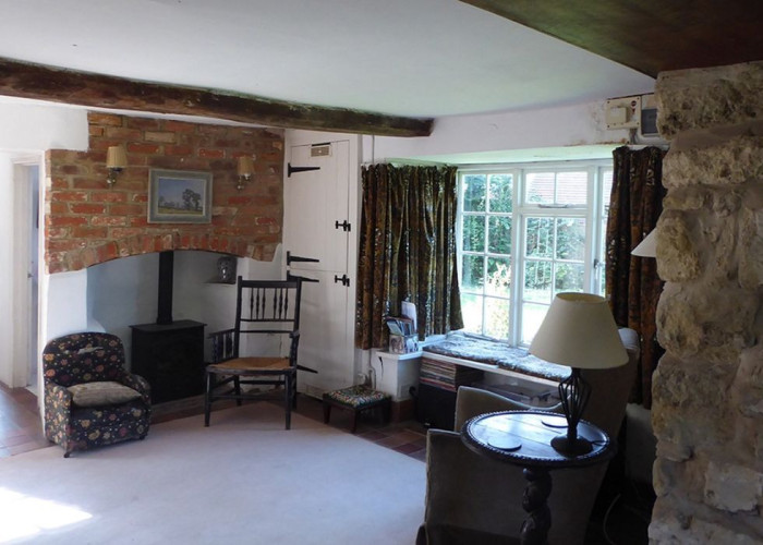 9. Livingroom, Brick Wall, Fireplace, Period Building, Wood Burner