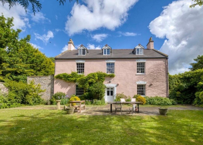 Three Story Pink Georgian Home for Filming