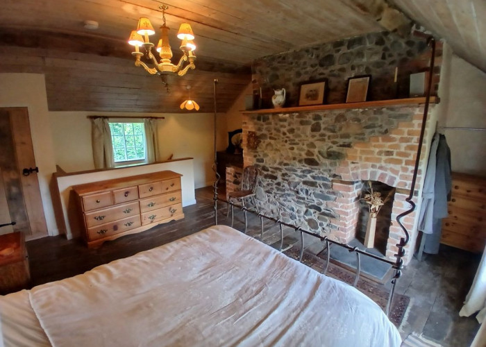 23. Brick Wall, Fireplace, Bedroom (Double)