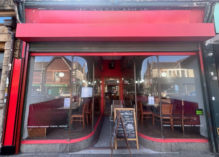 Period Cafe with Original Features and Large Rounded Glazing for Filming