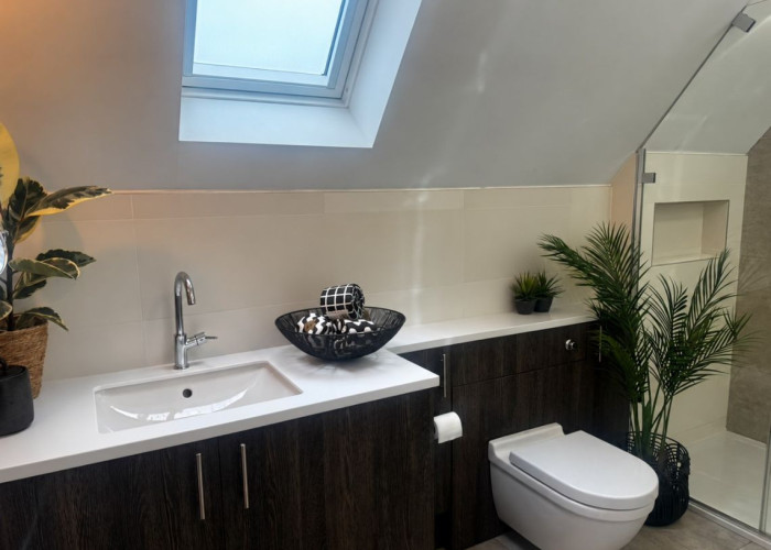 Bathroom at A Beautiful Countryside Barn Conversion For Filming, Warwickshire