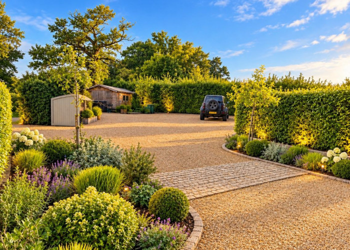 Driveway at A Beautiful Countryside Barn Conversion For Filming, Warwickshire
