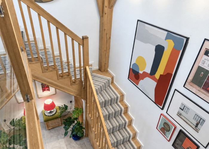 Stairway / Staircase at A Beautiful Countryside Barn Conversion For Filming, Warwickshire
