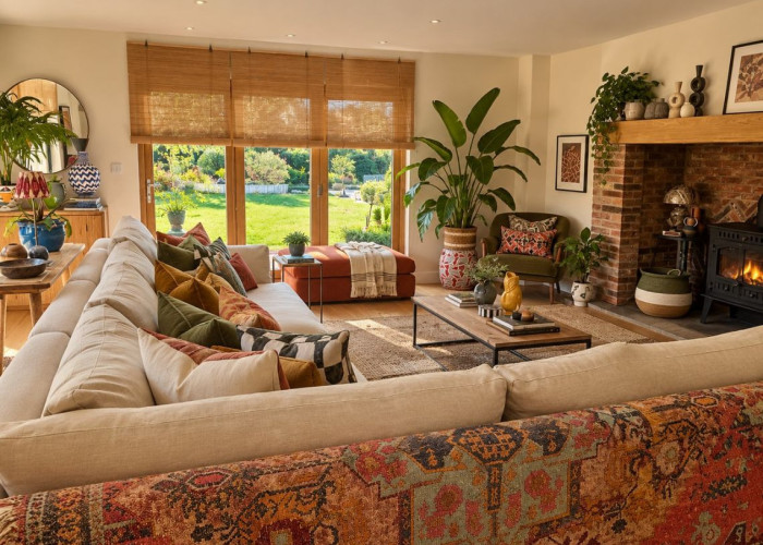 Livingroom, Fireplace at A Beautiful Countryside Barn Conversion For Filming, Warwickshire