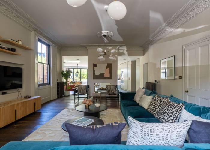 Interior design, Furniture at Victorian Terrace with Large Open Plan Space For Filming, London