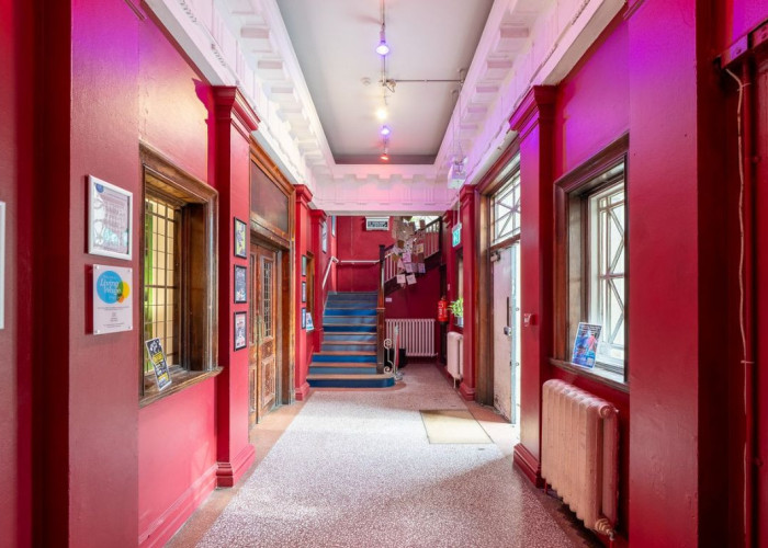 Red, Door at Studio Space And Bar In East London For Filming, London