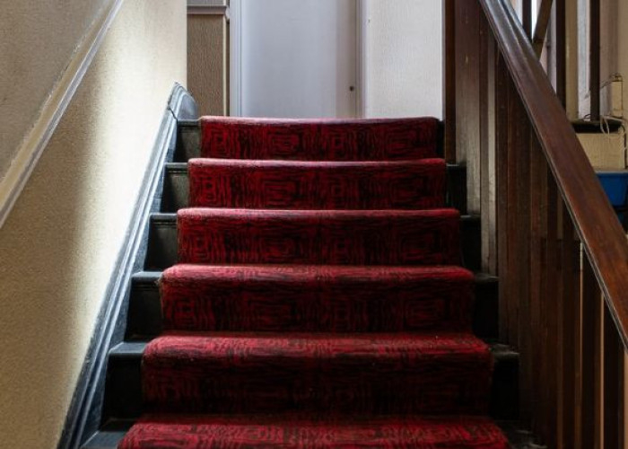 Red, Stairs at Traditional Working Men's Club In North London For Filming, London