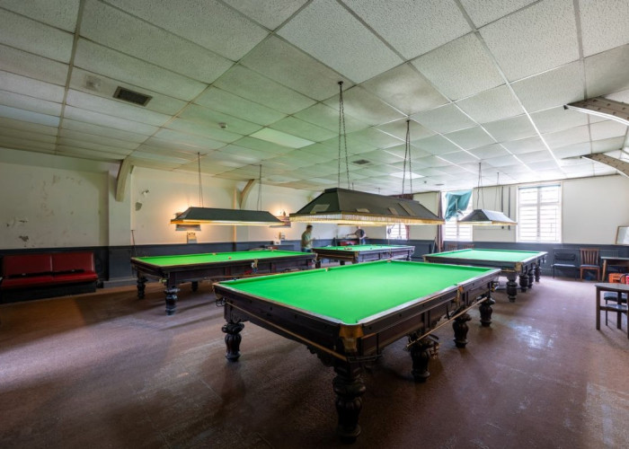 Billiard table, Billiard room at Traditional Working Men's Club In North London For Filming, London