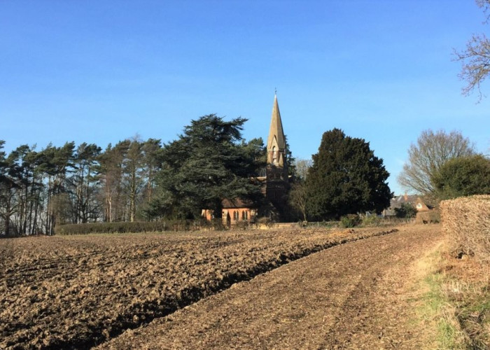Grass, Steeple at Arts And Crafts Style Victorian Church For Filming, Hertfordshire
