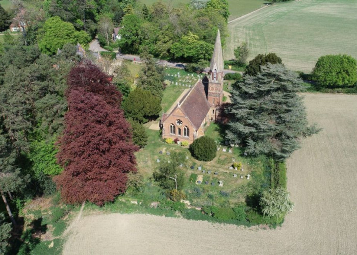 Grass, Shrub at Arts And Crafts Style Victorian Church For Filming, Hertfordshire