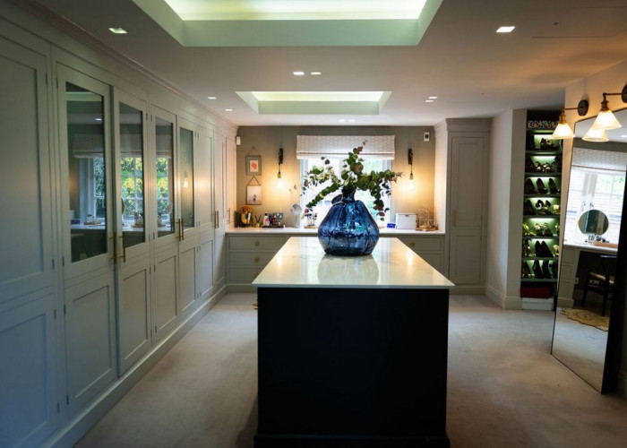 Dressing Room/Walk-in Wardrobe at Beautiful Contemporary Home In Buckinghamshire For Filming, Buckinghamshire