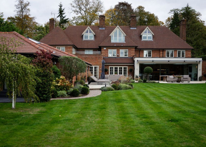 Grass, House at Beautiful Contemporary Home In Buckinghamshire For Filming, Buckinghamshire