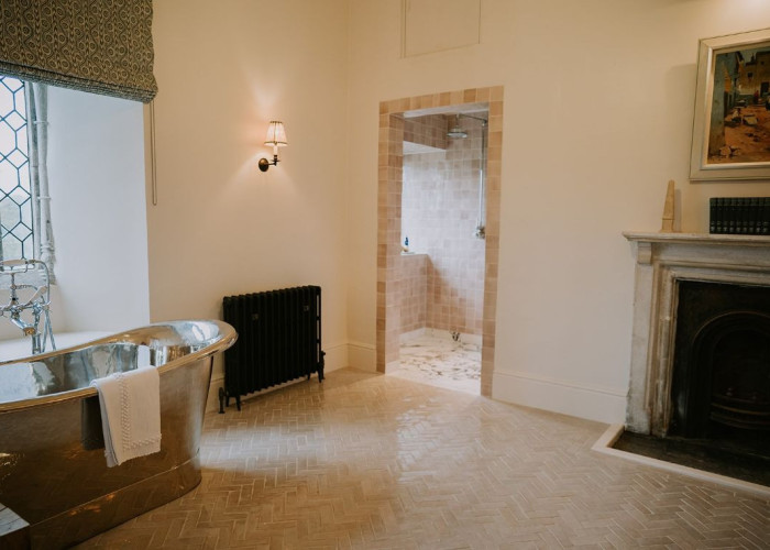Bathroom (Large), Bathroom (Roll Top) at Majestic Grade II Listed Manor House For Filming, Somerset
