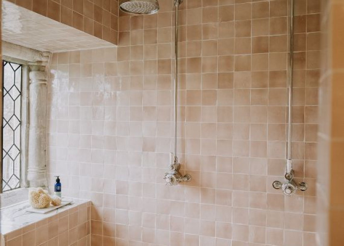 Shower Room at Majestic Grade II Listed Manor House For Filming, Somerset