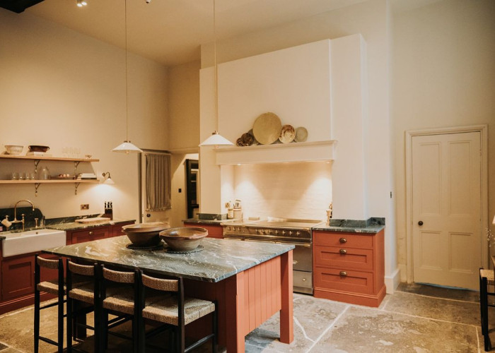Countertop, Wood at Majestic Grade II Listed Manor House For Filming, Somerset