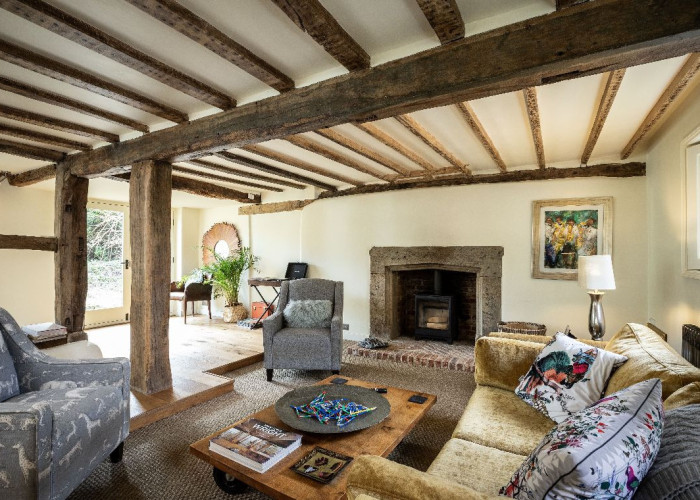 Livingroom, Fireplace at Beautiful 17th Century Home For Filming, West Sussex