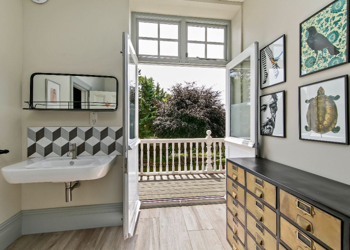Balcony at Stunning Six Bedroom Corner House In London For Filming, London