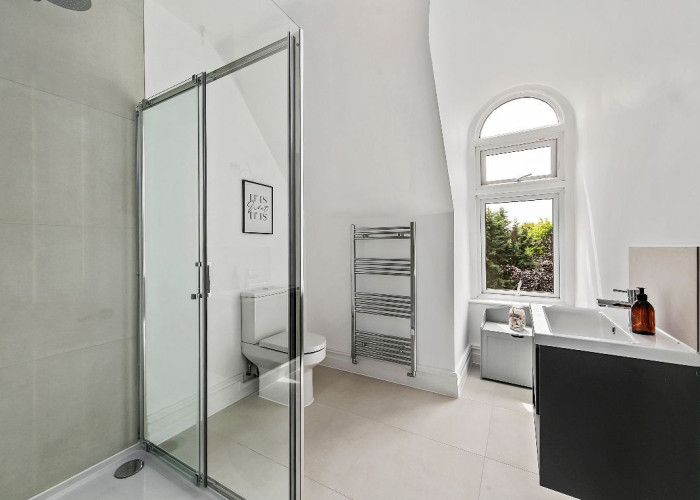 Bathroom (Shower and bath) at Stunning Six Bedroom Corner House In London For Filming, London