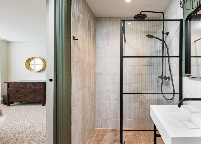 Bathroom at Sleek New Build In London For Filming, London