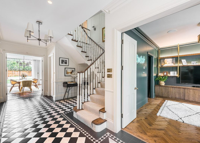 Flooring, Interior design at Sleek New Build In London For Filming, London