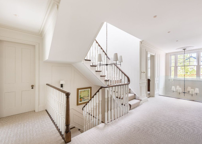 Stairway / Staircase, Landing at Sleek New Build In London For Filming, London