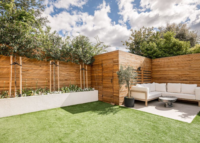 Wood, Garden at Sleek New Build In London For Filming, London