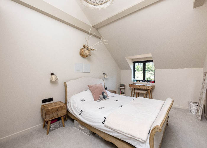 Bedroom (Double) at Contemporary 16th Century Black And White House For Filming, West Sussex