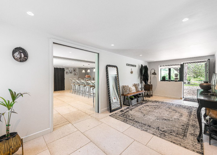 Interior design, Flooring at Contemporary 16th Century Black And White House For Filming, West Sussex