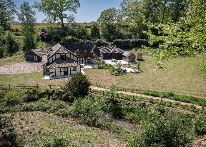House, Roof at Contemporary 16th Century Black And White House For Filming, West Sussex