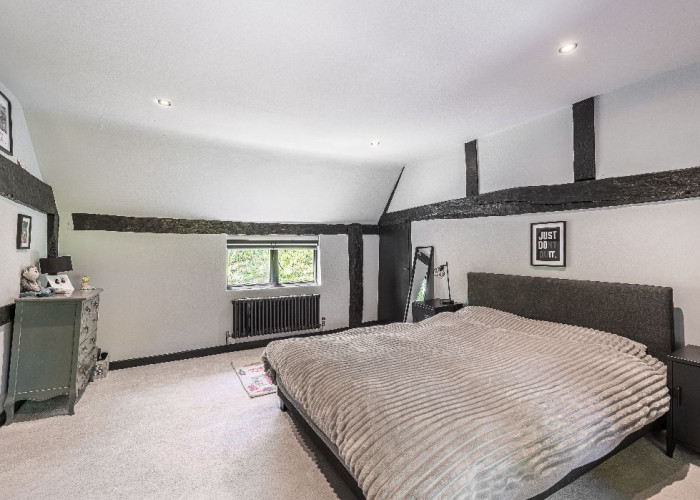 Bedroom (Double) at Contemporary 16th Century Black And White House For Filming, West Sussex
