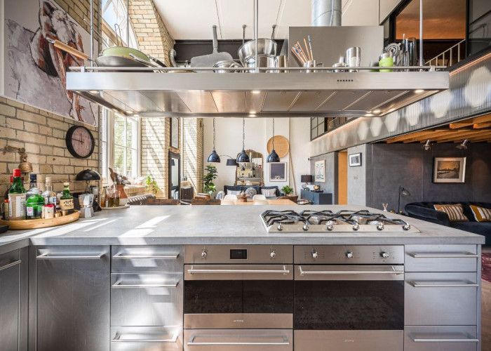 Kitchen, Major appliance at A 1900 Converted School Into Flat For Filming, London