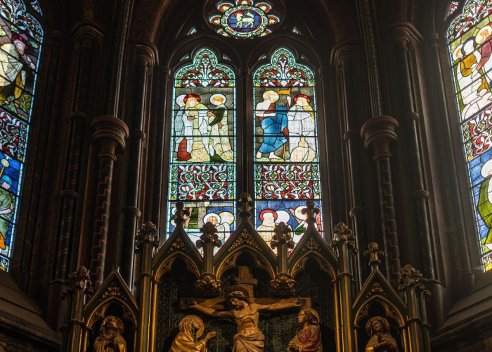 Glass, Stained glass at Stunning Church With Breath-taking Interior For Filming, London