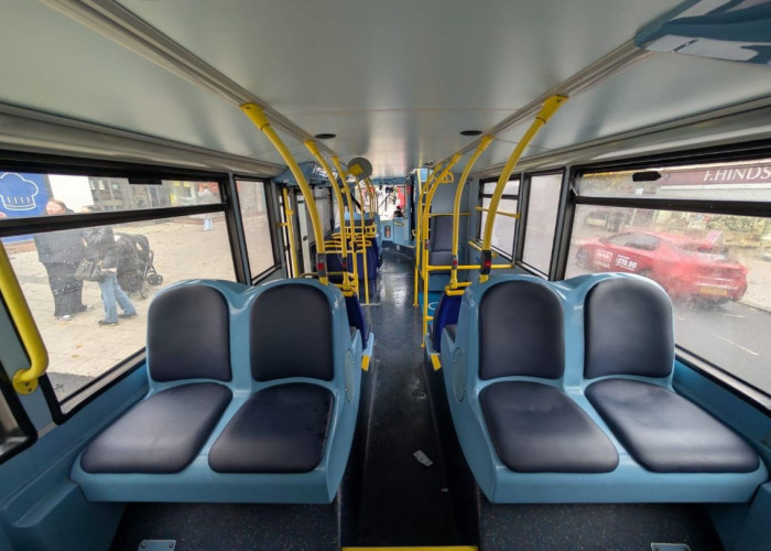 Bus, Transport at Distinctive Blue Double-Decker Open Top Bus For Filming, Essex
