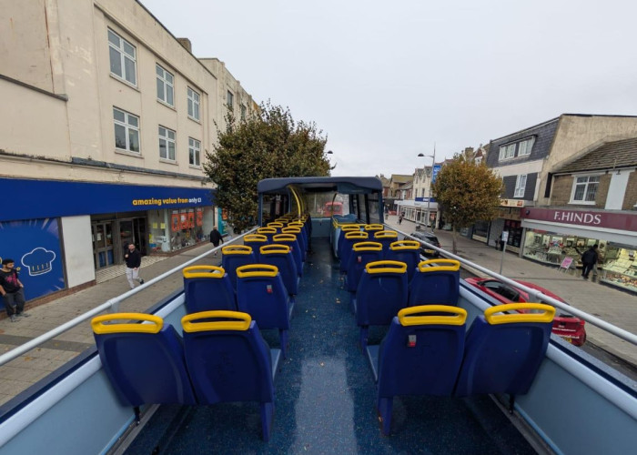Bus, Mode of transport at Distinctive Blue Double-Decker Open Top Bus For Filming, Essex