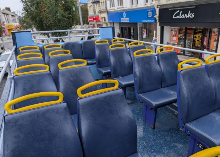 Bus, Mode of transport at Distinctive Blue Double-Decker Open Top Bus For Filming, Essex