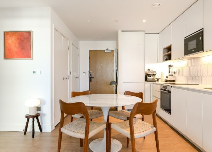 Furniture, Interior design at Bright One Bedroom Apartment On The 15th Floor For Filming, London