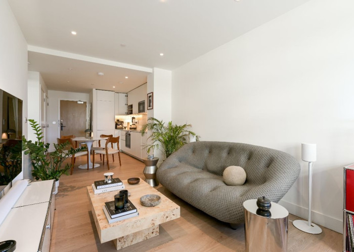 Furniture, Interior design at Bright One Bedroom Apartment On The 15th Floor For Filming, London