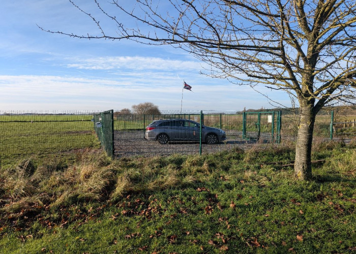 Car, Wire Fencing at Twenty One Acre Private Airfield And Runway For Filming, Lincolnshire