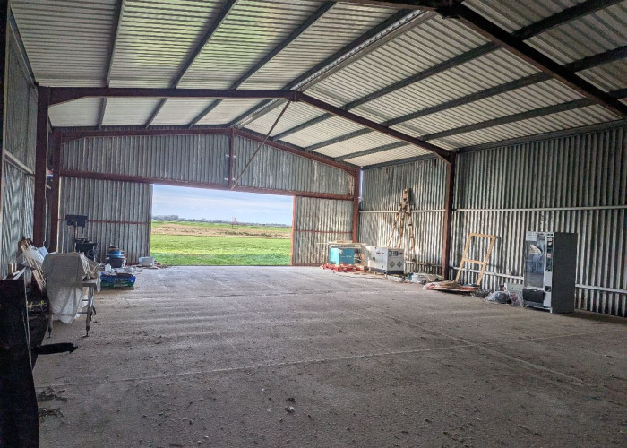 Shed, Metal at Twenty One Acre Private Airfield And Runway For Filming, Lincolnshire