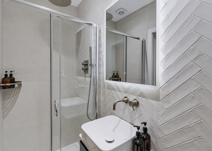 Bathroom at Contemporary Hillside Home With Panoramic Views Across The Valley For Filming, Derbyshire