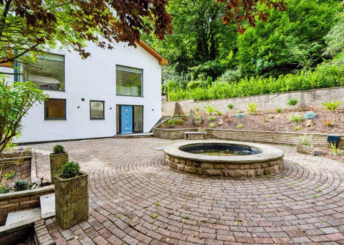 Driveway at Contemporary Hillside Home With Panoramic Views Across The Valley For Filming, Derbyshire
