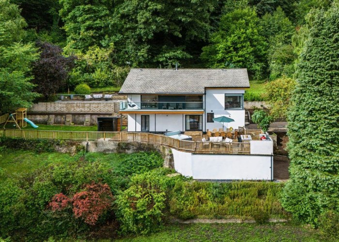 Plants, House at Contemporary Hillside Home With Panoramic Views Across The Valley For Filming, Derbyshire