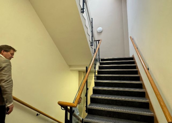 Stairs, Handrail at Former Government Building With Offices And Underground Parking For Filming, London