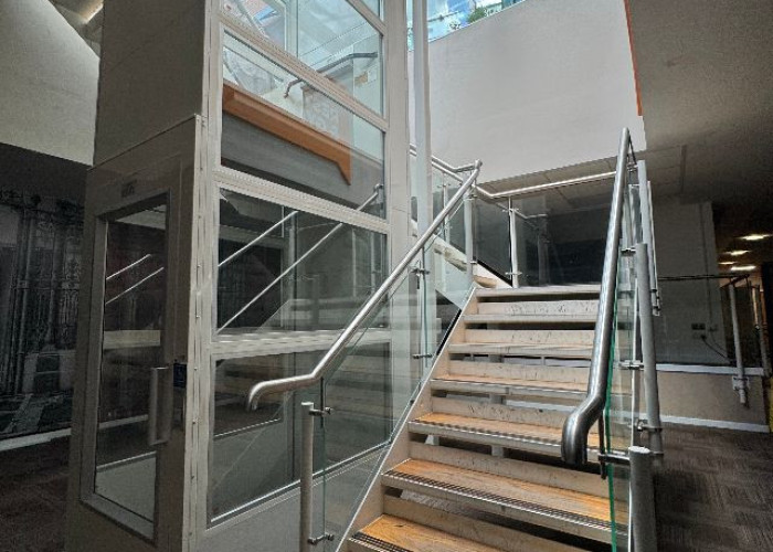 Wood, Interior design at Former Government Building With Offices And Underground Parking For Filming, London