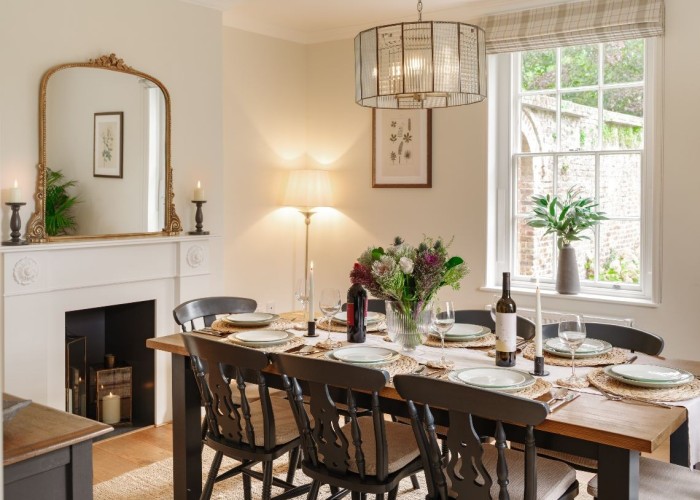 Diningroom at Elegant Georgian Manor House Set Within Beautiful Walled Gardens For Filming, Hertfordshire