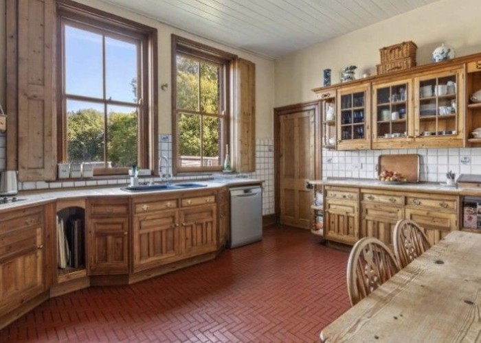 Kitchen (Wooden Units), Kitchen With Table, Kitchen (Electric/Induction Hob) at A Gothic Victorian Rectory Set In 7.3 Acres Of Garden For Filming, Essex